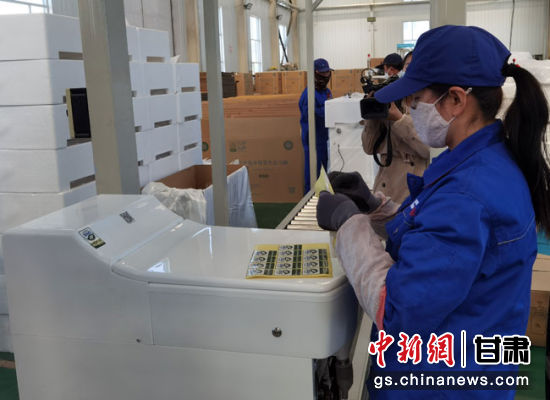 图为4月17日，张掖兰标生物科技有限公司无水免冲智慧生态厕所技术生产线。冯志军 摄